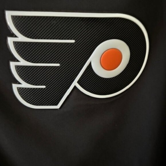 Fanatics L NHL Philadelphia Flyers Windbreaker Jacket Black Orange Authentic Pro - Picture 5 of 10